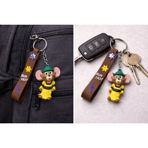 Jerry Mouse Bag Charm Keychain Tom & Jerry Cartoon Backpack Charm Cute Character